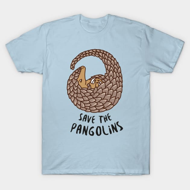 Save the Pangolins - Curled Up Pangolin T-Shirt by bangtees
